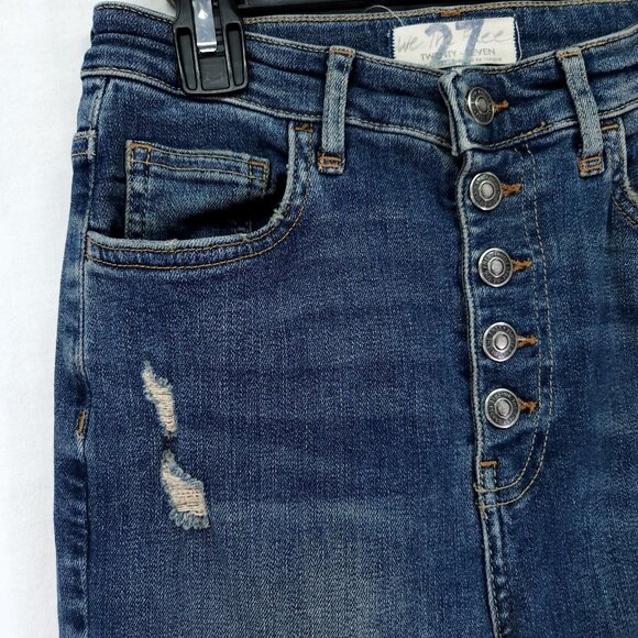 We the Free People Distress Jeans Women’s 27 Skinny Button Fly Cropped - Picture 8 of 13